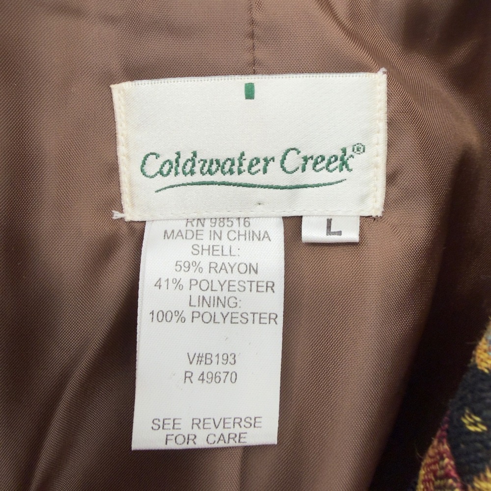 Coldwater Creek Tapestry Blazer Patchwork Floral Paisley L Boho Southwestern - Picture 4 of 9